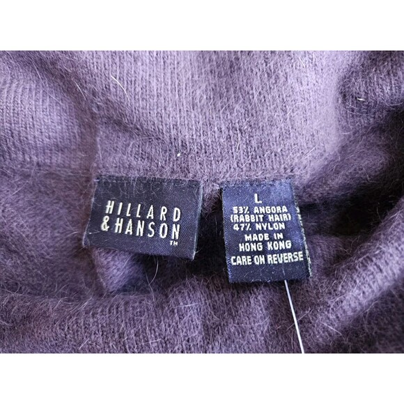 Vtg Hillard & Hanson L Purple Angora Blend Knit Sweater Cowl Neck 90S Y2K NWT - Picture 5 of 10